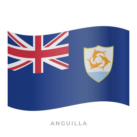Anguilla waving flag vector icon. National symbol of Anguilla. Vector illustration isolated on white.のイラスト素材