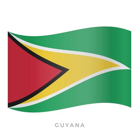 Guyana waving flag vector icon. National symbol of Guyana. Vector illustration isolated on white.のイラスト素材