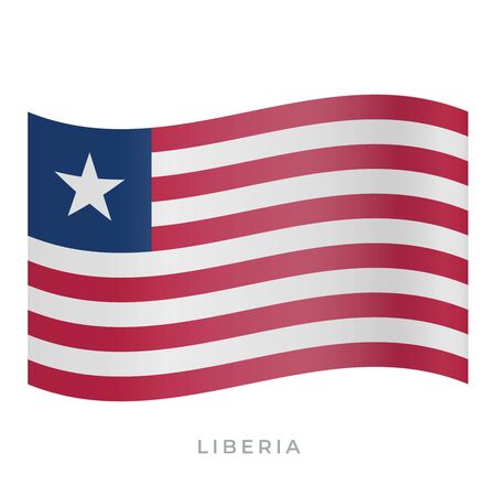 Liberia waving flag vector icon. National symbol of Liberia. Vector illustration isolated on white.のイラスト素材