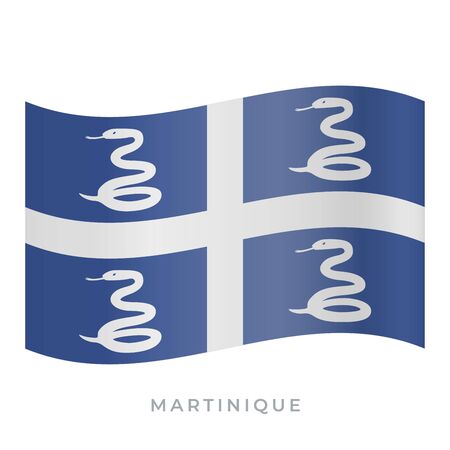 Martinique waving flag vector icon. National symbol of Martinique. Vector illustration isolated on white.のイラスト素材
