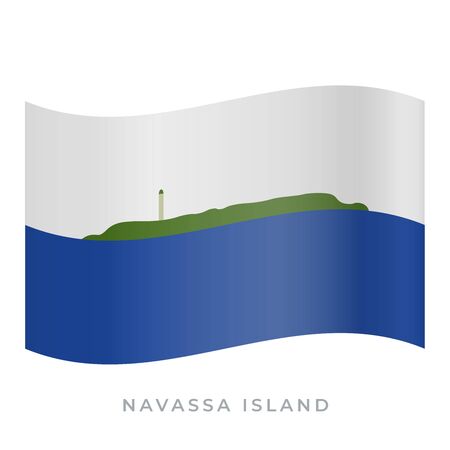 Navassa Island waving flag vector icon. National symbol of Navassa Island. Vector illustration isolated on white.のイラスト素材