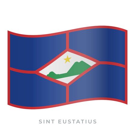 Sint Eustatius waving flag vector icon. National symbol of Sint Eustatius. Vector illustration isolated on white.のイラスト素材