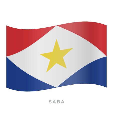 Saba waving flag vector icon. National symbol of Saba. Vector illustration isolated on white.のイラスト素材