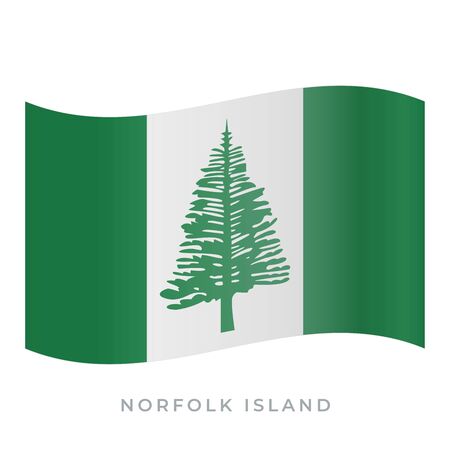 Norfolk Island waving flag vector icon. National symbol of Norfolk Island. Vector illustration isolated on white.のイラスト素材