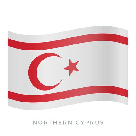 Northern Cyprus waving flag vector icon. Vector illustration isolated on white.のイラスト素材