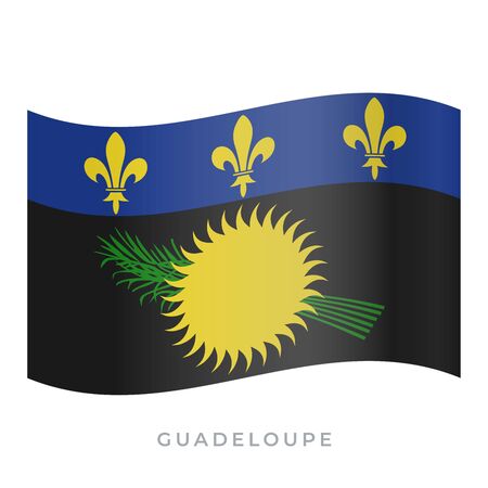 Guadeloupe waving flag vector icon. Vector illustration isolated on white.のイラスト素材