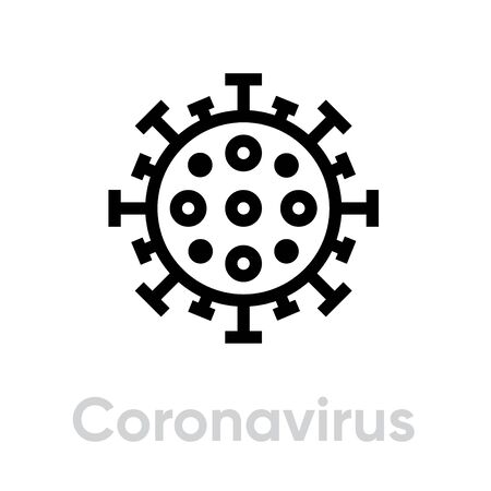 Coronavirus, Danger Virus vector lineのイラスト素材