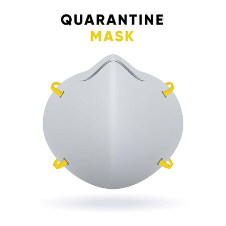 Medical Face Mask for Quarantine Coronavirus, Protects Airborne Diseases and Viruses. Novel Virus 2019-nCoV. Vector illustration isolated on white backgroundのイラスト素材