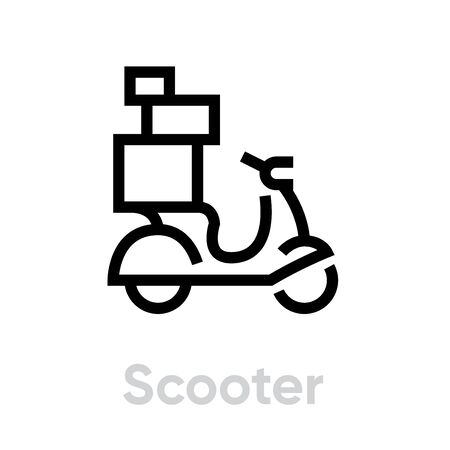Scooter icon. Editable Line Vector. Delivery scooter sign suitable for infographics, websites and print media. Single Pictogram.のイラスト素材