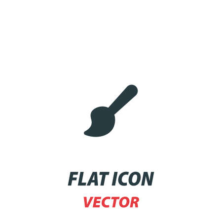 Brush icon in a flat style. Vector illustration pictogram on white background. Isolated symbol suitable for mobile concept, web apps, infographics, interface and apps design.のイラスト素材