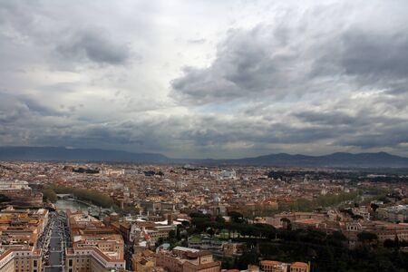 Panorama of Rome from a roof of a cathedral of st. Peterの写真素材
