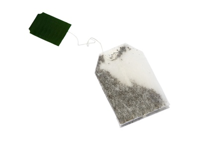 Isolated Tea bag on whiteの写真素材