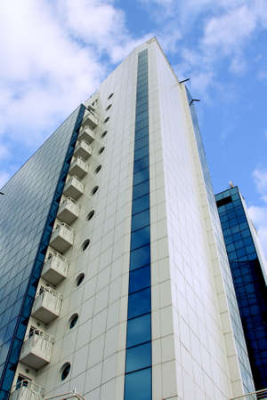 Sky reflexion at skyscraper windowsの写真素材