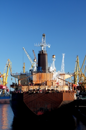 Loading of containers in the Odessa port の写真素材