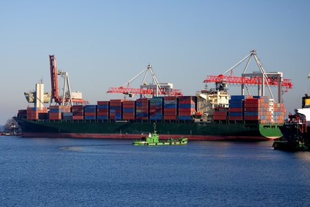 Loading of containers in the Odessa port の写真素材