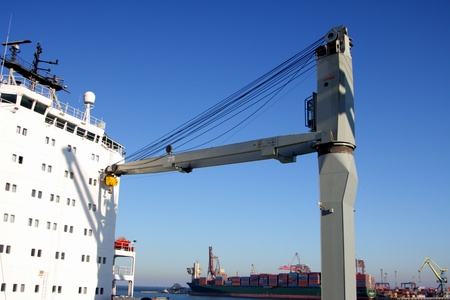 Loading of containers in the Odessa port の写真素材