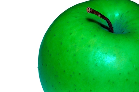 Green apple on a white background の写真素材