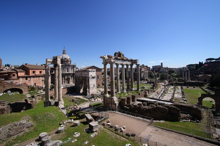 Ruins of an ancient Roman forumの写真素材
