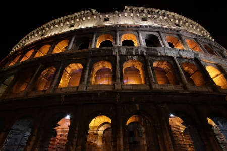 Ruins of the Collosseo of an ancient Roman construction for entertainments  の写真素材