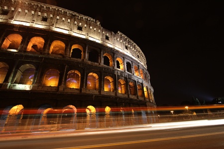 Ruins of the Collosseo of an ancient Roman construction for entertainments  の写真素材