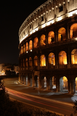Ruins of the Collosseo of an ancient Roman construction for entertainments  の写真素材