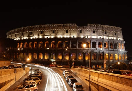 Ruins of the Collosseo of an ancient Roman construction for entertainments  の写真素材
