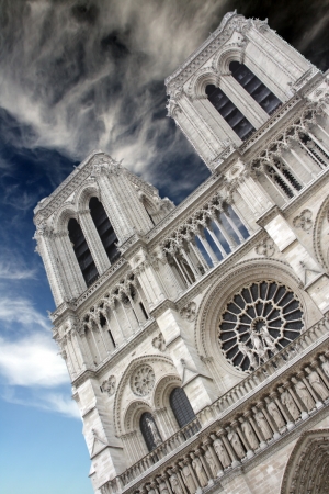 The Notre dame de paris church side viewの写真素材