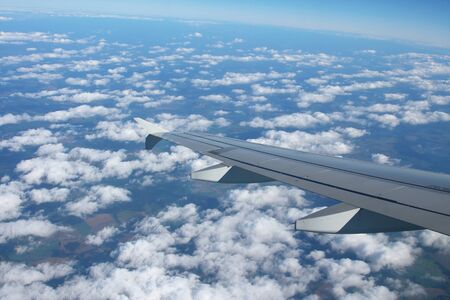 View from a plane windowの写真素材
