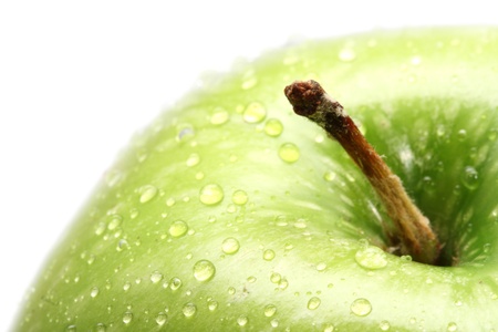 Green apple on a white background の写真素材