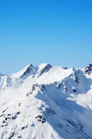 Ski resort in the Alpes in a valley of Montafonの写真素材