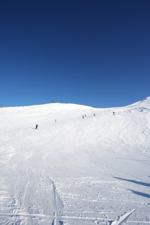 Ski resort in the Alpes in a valley of Montafonの写真素材