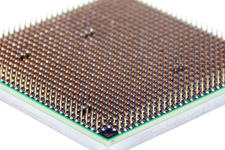 The processor Intel close up on white