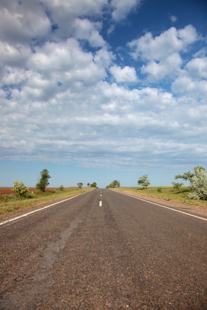 Empty highway in Crimea in Ukraineの写真素材
