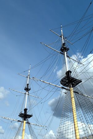 silhouette of sailing shipの写真素材