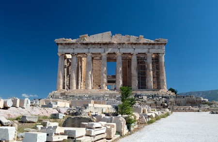 The Parthenon in the Akropolis, Athens.の写真素材