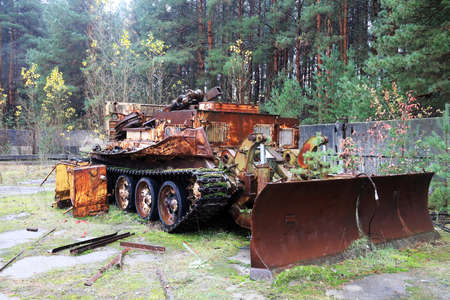 Robotic equipment involved in the liquidation of the accident at the Chernobyl nuclear power plant.の写真素材