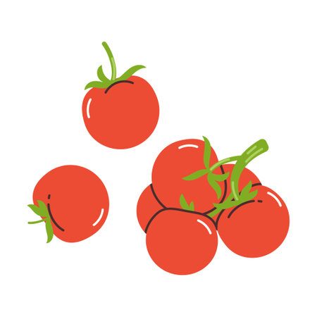 Set of vegetables red tomatoes.のイラスト素材
