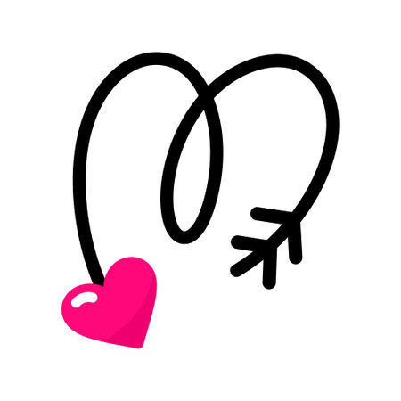 Cupid's arrow.celebration vector illustration isolated on white background.のイラスト素材