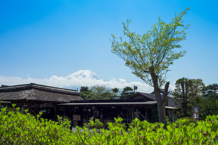 Oshino Hakkai and Mount Fujiのeditorial素材