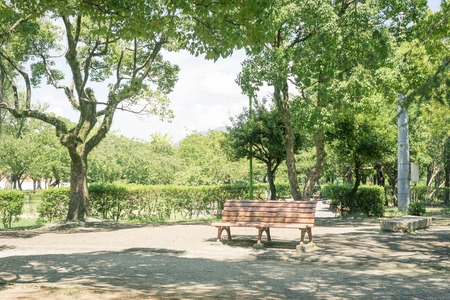 Scenery with bench and Sunpu Castle Parkのeditorial素材