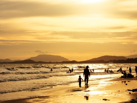 Sunset on the Beach の写真素材
