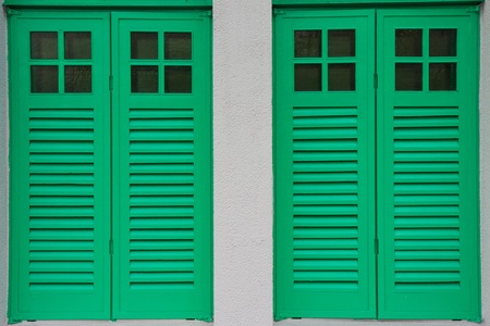 A couple green windows background の写真素材