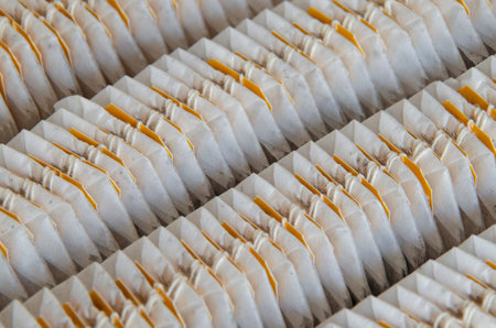 Packaging with tea bags close-up
