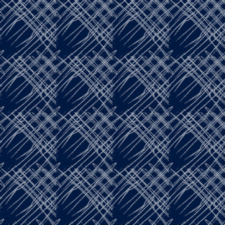 Striped seamless pattern with hand drawn lines on dark blue background