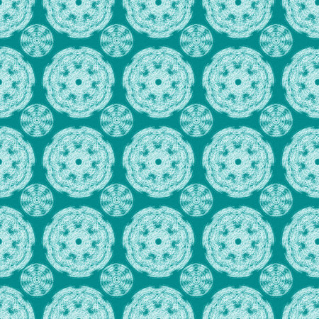 Seamless pattern with circles. Illustration in blue colors.