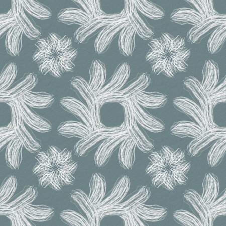 Seamless pattern with hand drawn flowers. floral background.の写真素材