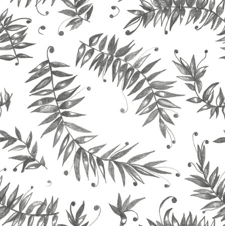 Seamless pattern with watercolor eucalyptus branches.の写真素材