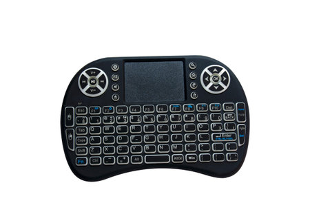 Black computer keyboard isolated on white background with clipping path, clipping path included