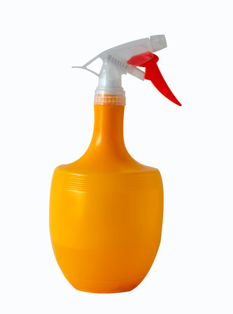 Spray bottle isolated on white background. Clipping path included.の写真素材