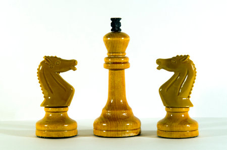 Chess pieces on a white background. Chess figures on a white backgroundの写真素材